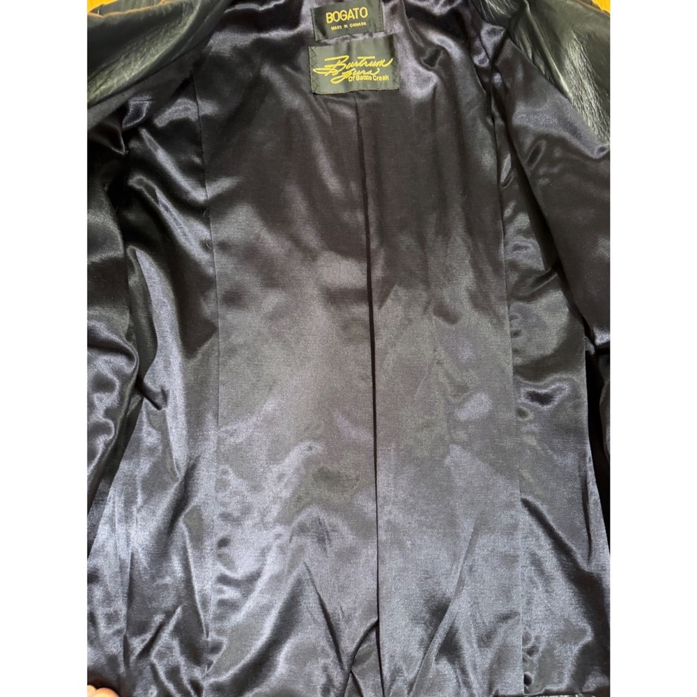 Y2K vtg soft supple Bogato Black Leather Zip Up Jacket Made in Canada Womens XL - Picture 7 of 7